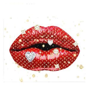At Home Louis Vuitton Luxury Lips Canvas Wall Decor